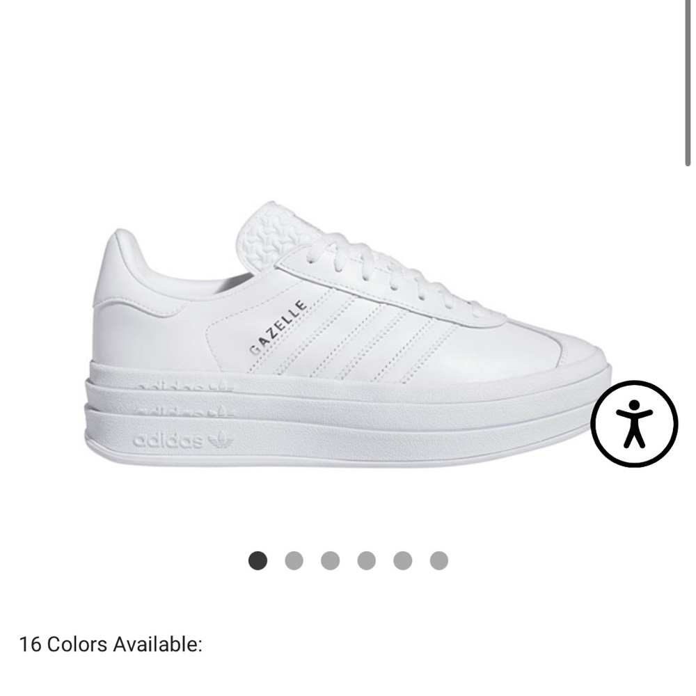 Adidas all white gazelle bold platform sneakers